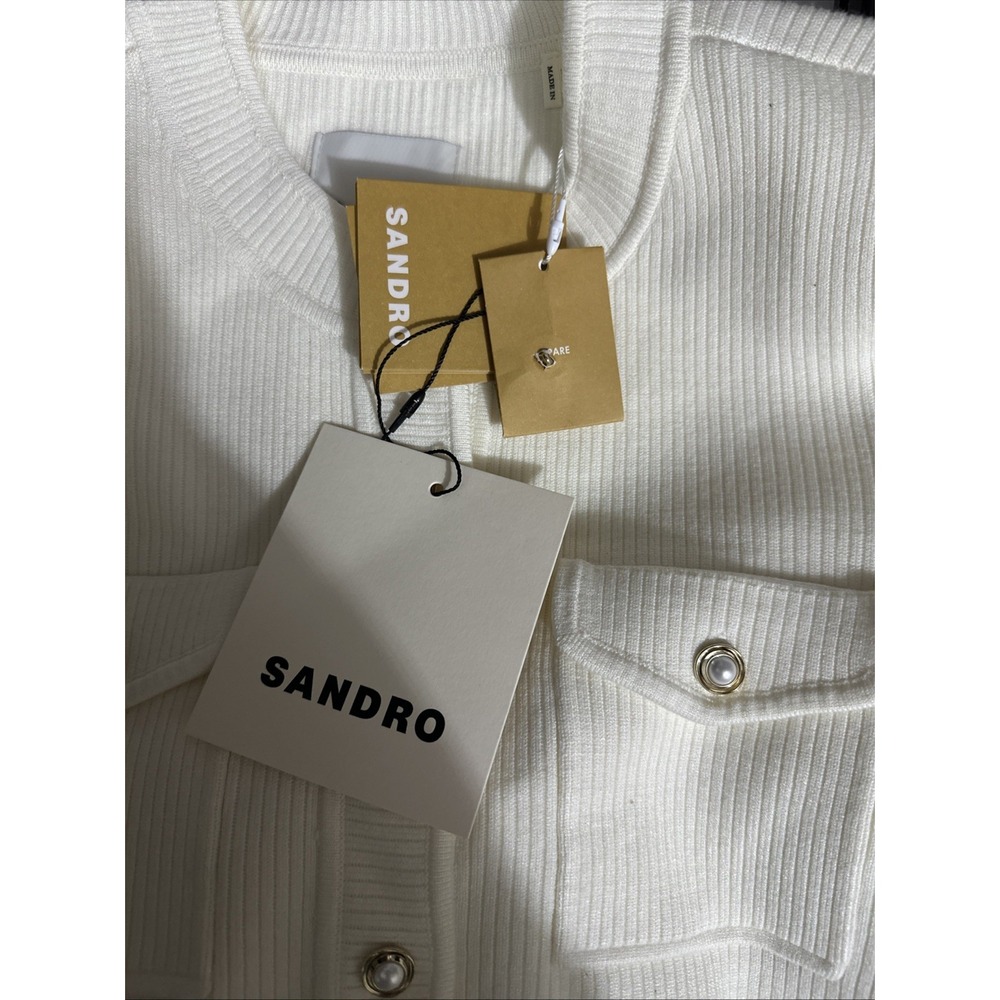 Sandro Octavie Cardigan Ivory NWT MSRP $515 size 1 Or US size 2 XS - Picture 8 of 9